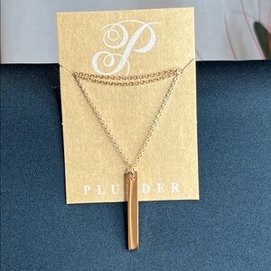 PLUNDER 18” Rose Gold bar necklace New